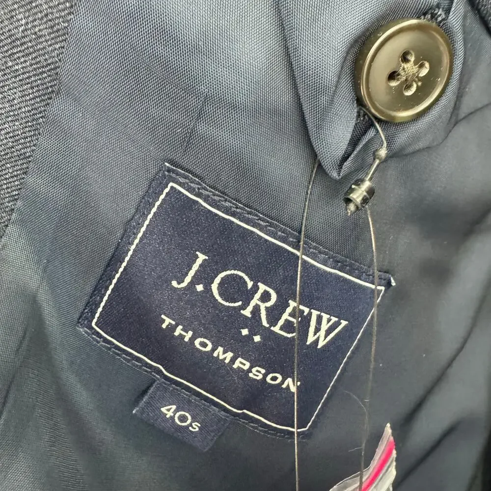 J. Crew Slim-Fit Thompson Worsted Wool Suit Jacket Heather Navy Size 40S NWT
